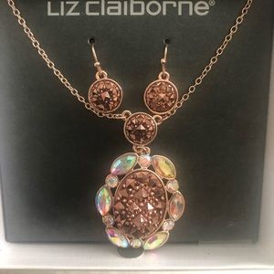 Liz Claiborne Opalescent Rhinestone Necklace Set